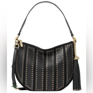 Michael Kors Brooklyn Grommet Leather Hobo shoulder bag black